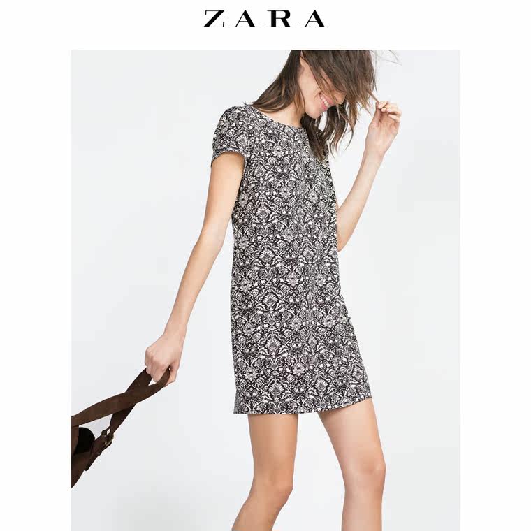 ZARA 女装 印花吊带连身裙 07852661064