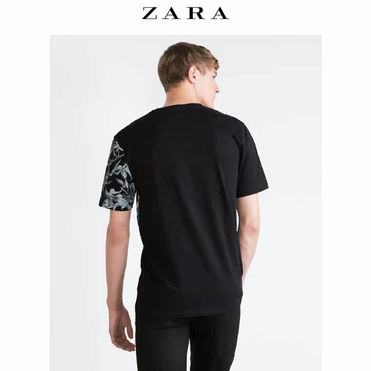 ZARA 男装 抵肩拼接 T 恤 00495306800