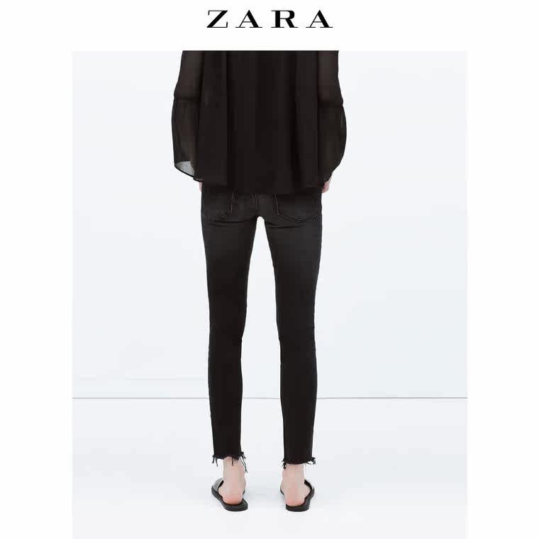 ZARA 女装 膝部剪洞紧身长裤 06164157800