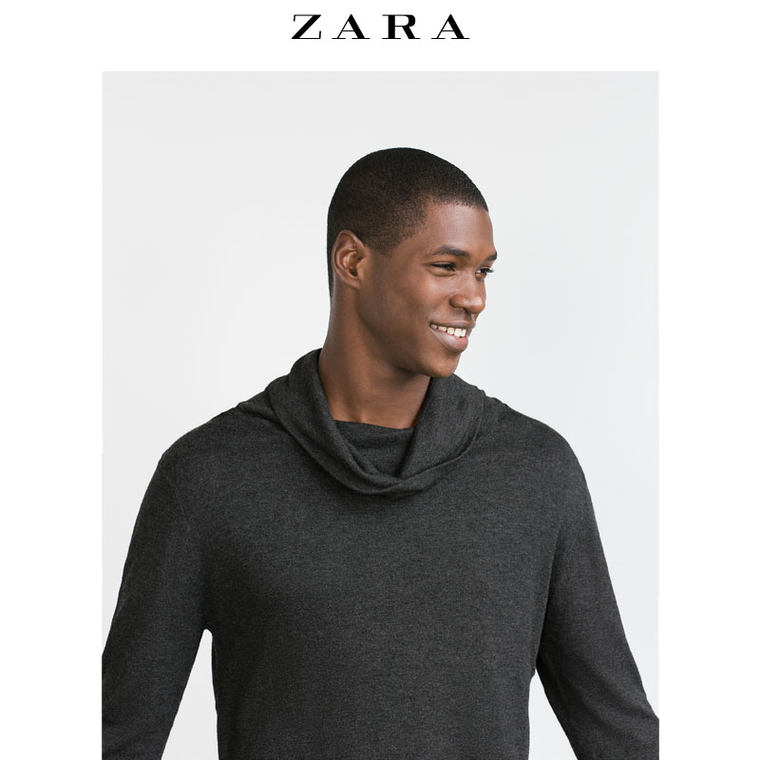 ZARA 男装 加大码烟囱领针织衫 00458313802