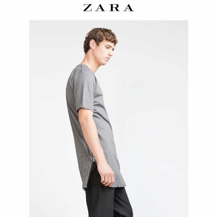 ZARA 男装 拉链饰 T 恤 00722318803