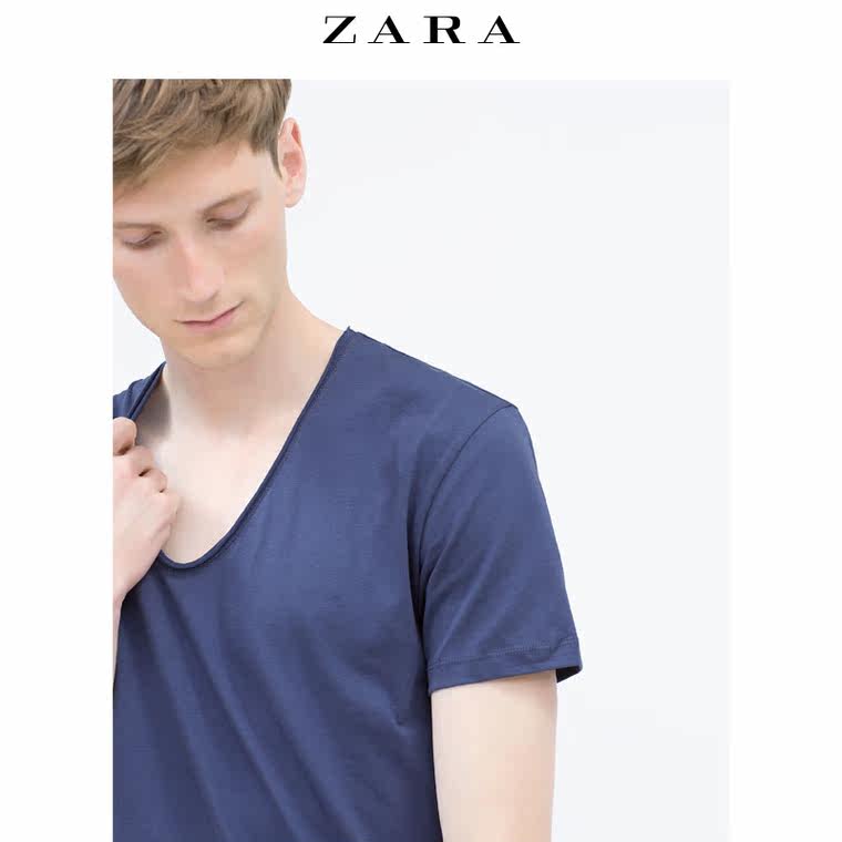 ZARA 男装 V 领 T 恤 00722306420