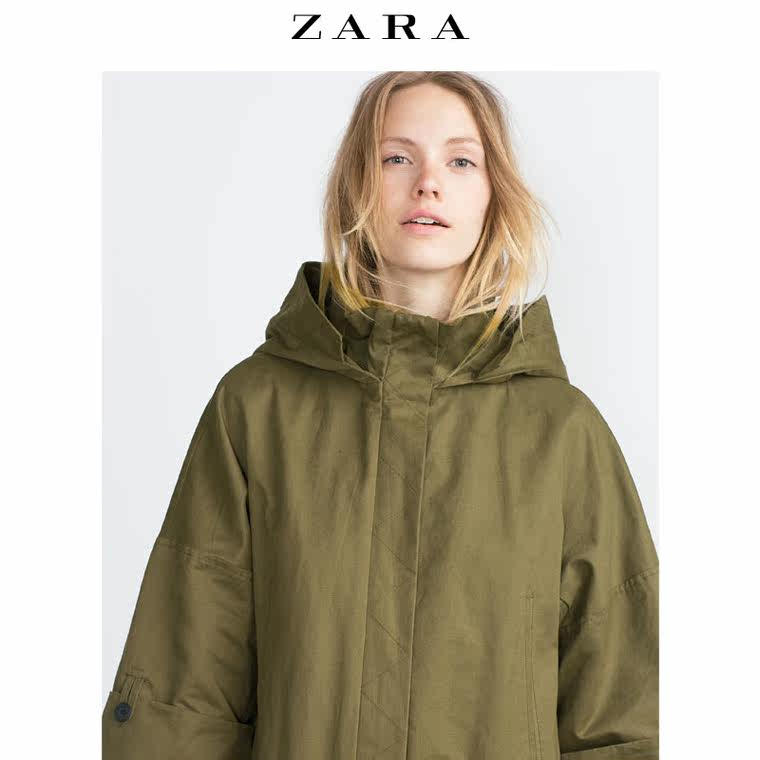 ZARA 女装 加大码派克外套 03046223505