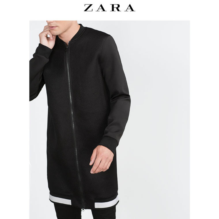 ZARA 男装 长版飞行员外套 08574303800