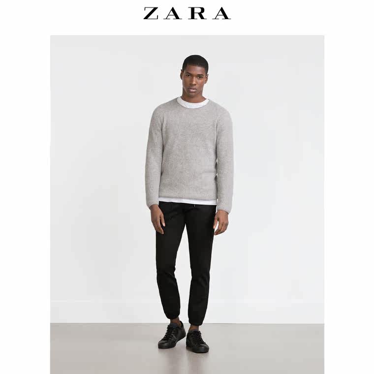 ZARA 男装 罗纹针织山羊绒针织衫 00367322803