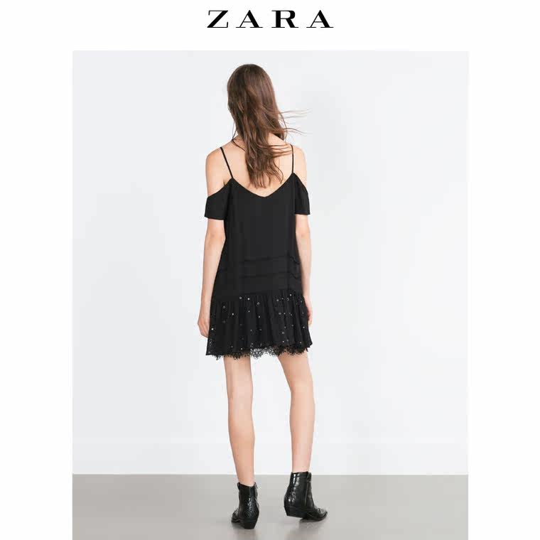 ZARA TRF 女装 荷叶边饰连身裙 07521233800