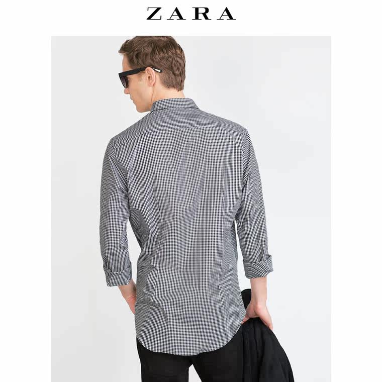 ZARA 男装 印花格纹衬衫 05632264800