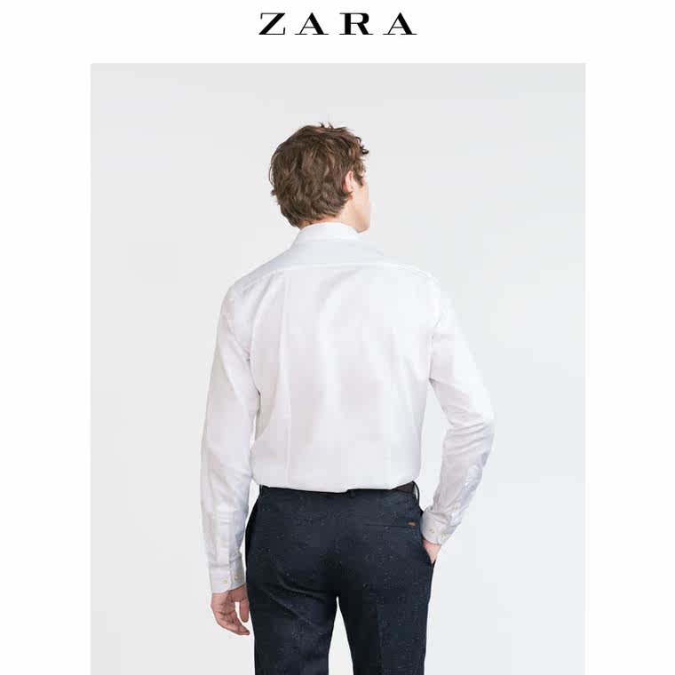 ZARA 男装 隐藏纽扣饰素色衬衫 06048300250