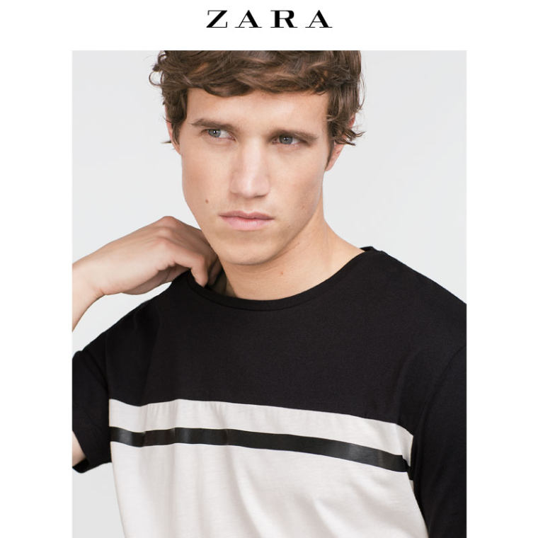 ZARA 男装 双面条纹 T 恤 00977303800