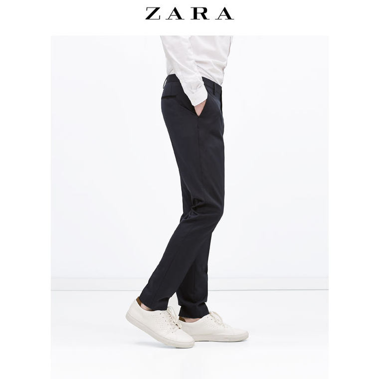 ZARA 男装 海蓝色纹理裤 04223600401