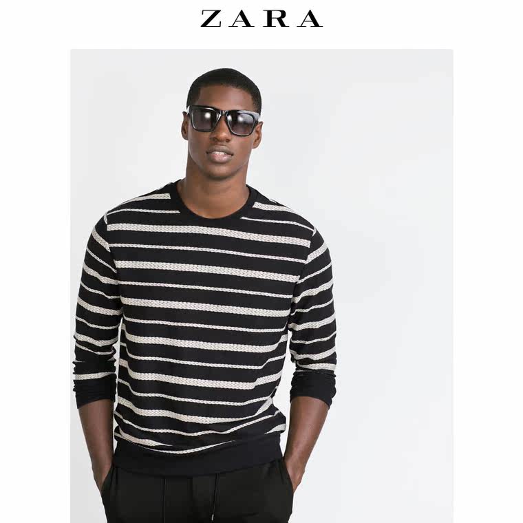 ZARA 男装 提花条纹运动衫 08574332401