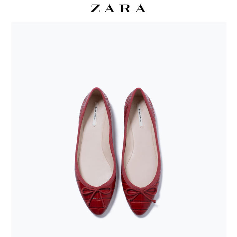 ZARA 女鞋 凸饰印花芭蕾舞鞋 16414001022