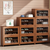 Shoes cabinet Home doorway Shelves Anti-Dust Solid Wood Domestic Economy Type Indoor Good Looking Shoe Rack Floor Collection Theorizer