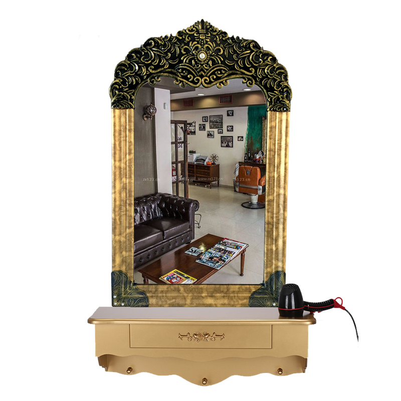 Barber S Mirror Table Single Side With Wall Hanging Drawer Hair