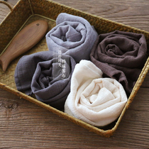 (Cotton linen napkin) Japanese simple cotton mat cloth plain tea towel Western napkin food photography props