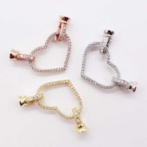 Wearing Pearl Necklace Bracelet Micro Inlaid Golden Button Diy Ornament Accessories 925 Silver Buttoned Child Loving Clasp