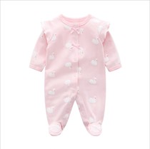 Baby one-piece clothes pure cotton newborn toddler spring and autumn clothes Newborn autumn and winter female 0-year-old 1-year-old female baby sleeps