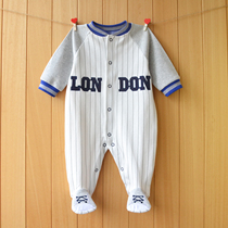 Pure cotton baby one-piece long sleeve spring and autumn newborn clothes 0-3-12 months male and female baby climbing clothes