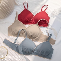 Japanese latex underwear female students thin without steel ring sports gathering bra small chest girl Japanese bra summer