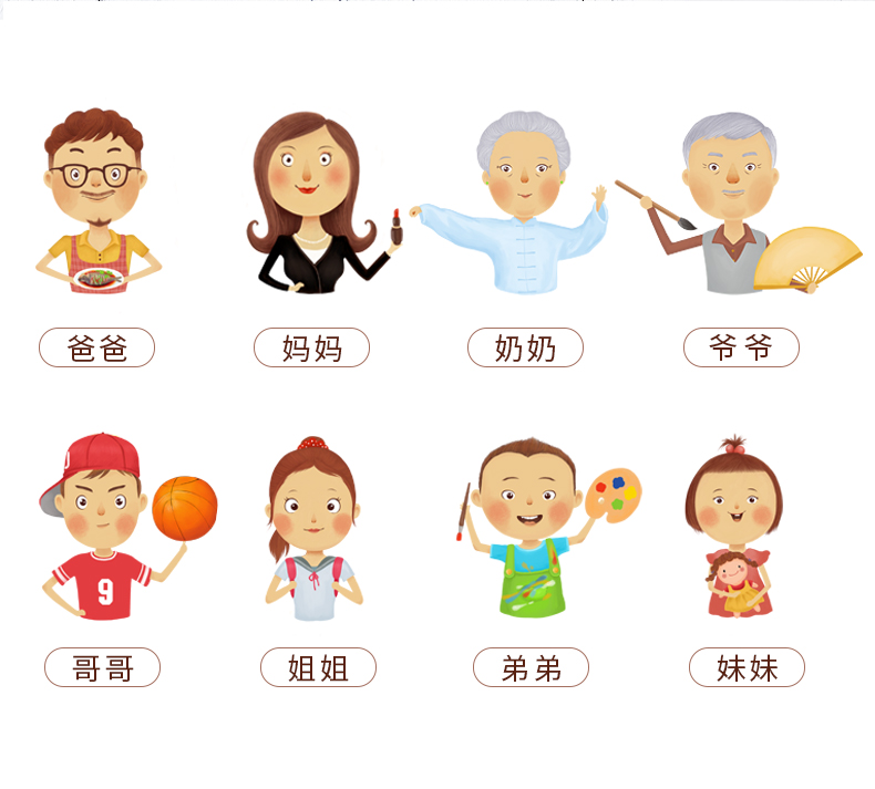 亲子陶瓷创意卡通饭碗盘子爷爷奶奶爸爸妈妈一家人家庭用创意套装