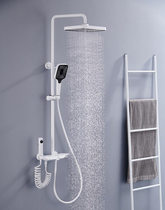 German Nordic white thermostatic shower shower Shower Suit Toilet Home full copper tap booster nozzle