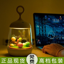 Bedside night light LED touch sensing bedroom bedside lamp creative micro landscape rotating music Light Music Box