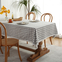 Simple rectangular tablecloth household 2021 Nordic dining tablecloth universal modern pink plaid tea table tablecloth