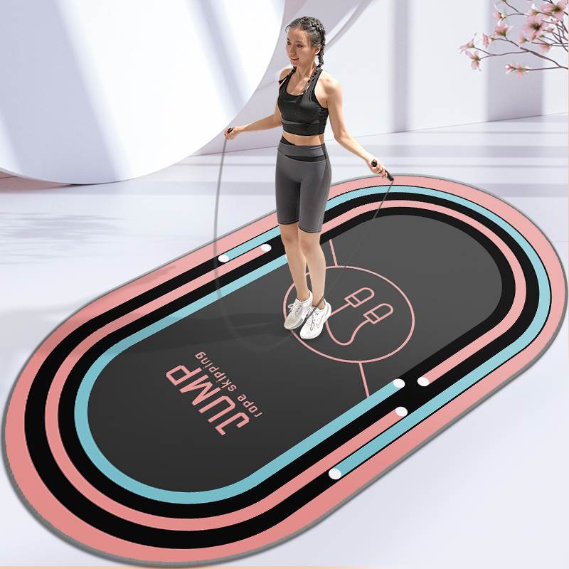 Jump Rope Shock Absorbing Mat Yoga Mat Home Indoor Silent Anti-Slip Soundproofing Ground Mat Professional Fitness Jumping sports Carpet-Taobao