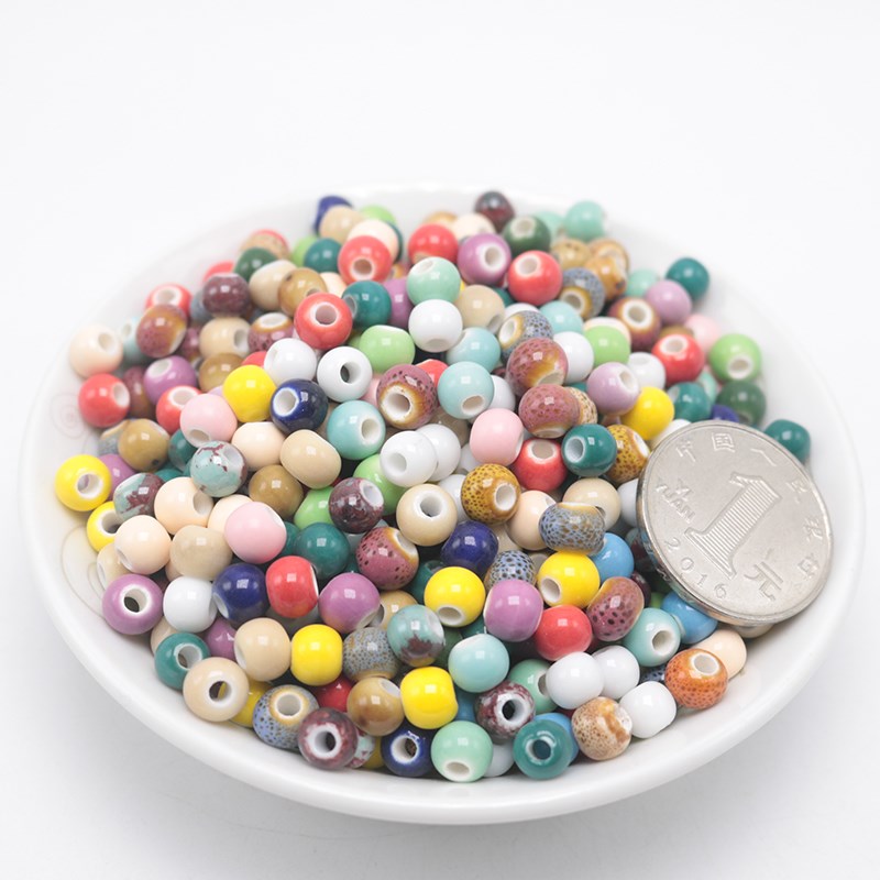 Jingdezhen ceramic beads mixed handicraft class beaded kindergarten diy bracelet loose bead weighing kilograms bag in the mail