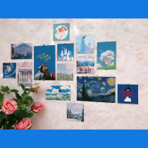 Korea ins blue cure Call me by your name starry sky illustration poster dormitory wall decoration card