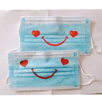 Warm and playful fancy waiter eyes cartoon sticker teeth lips clerk reception window mask smile sticker