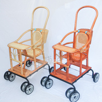 Real rattan cart Rattan baby rattan chair cart Rattan baby trolley Summer childrens real rattan non-bamboo rattan
