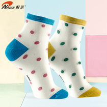 Nell womens socks womens socks pure cotton comfortable and breathable Korean version of cartoon cute mid-tube socks spring and summer thin womens cotton socks