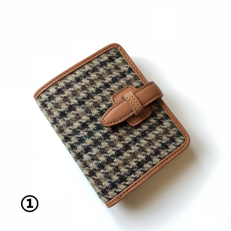 winnowx英国moon羊毛格子面料英伦复古简约多功能短款钱包_5折现价228
