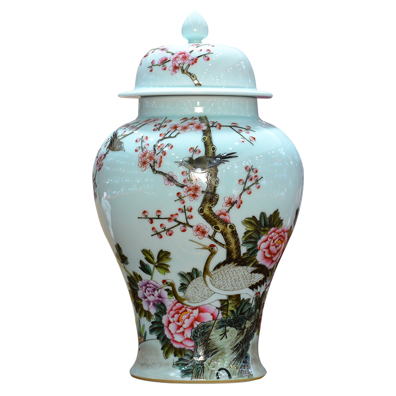 Jingdezhen ceramics archaize the qing qianlong colored enamel painting of flowers and general pot vase Chinese crafts are sitting room