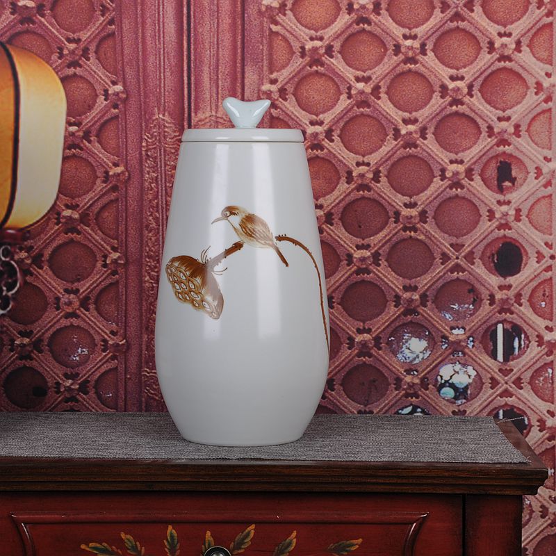 Jingdezhen ceramics vase of modern Chinese style storage tank three - piece home sitting room adornment handicraft furnishing articles