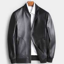 Pizhuang Haining leather leather men men sheep 2021 new leather jacket baseball collar youth coat spring and autumn thin