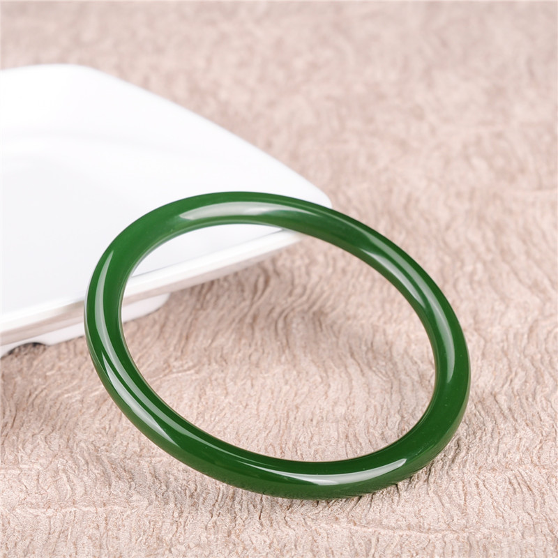 natural hetian jade round bar bracelet thin strip hetian jade bracelet children's jade princess bracelet versatile fashion