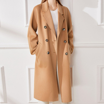 Double-sided cashmere coat women 2021 new long high-end trend loose double-breasted autumn and winter double-sided