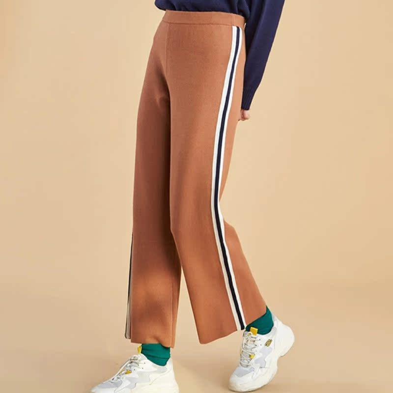 Aig Spring Autumn Tightness Waist Straight Drum Knit Casual Pants LAZY WIND SPELL DESIGN B-3-537