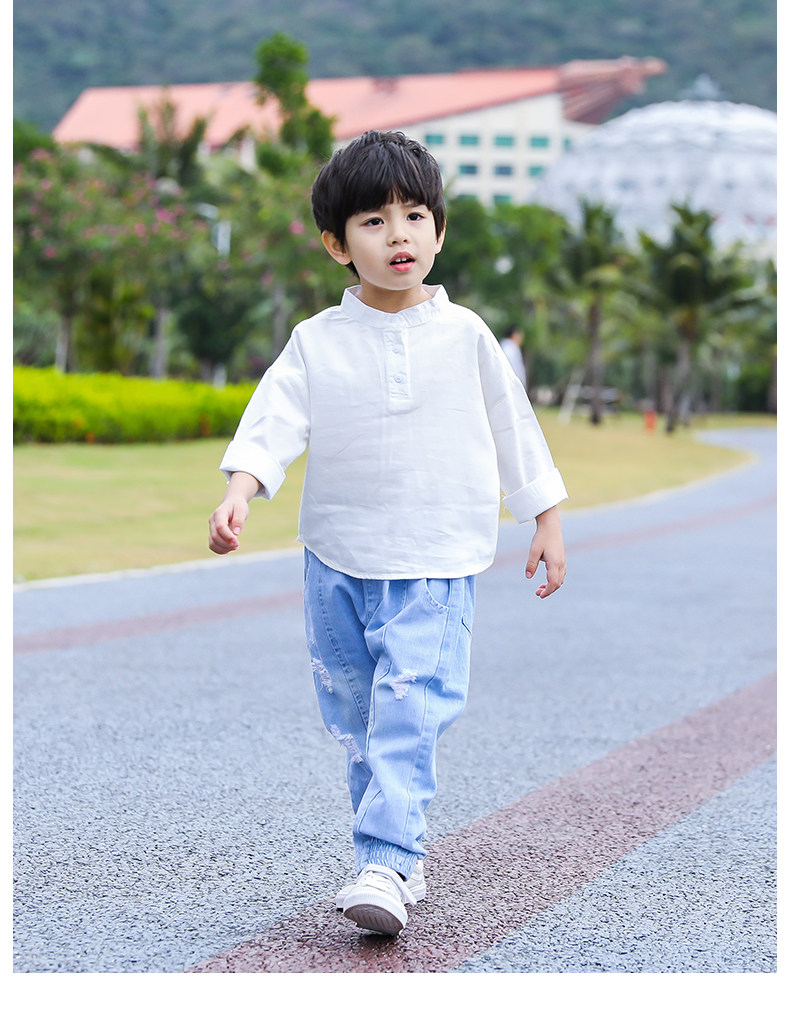 男童衬衫长袖2018春装新款3韩版4童装5宝宝春秋衬衣6岁潮儿童寸衫
