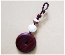 Small Leaf Purple Sandalwood Safety Buckle Car Pendant Key Buttons for Men and Men Handmade Key Chain Creative Personality