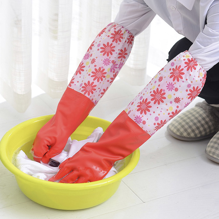 家居厨房乳胶清洁家务手套加绒洗碗洗衣服橡胶防水胶皮手套产品展示图4