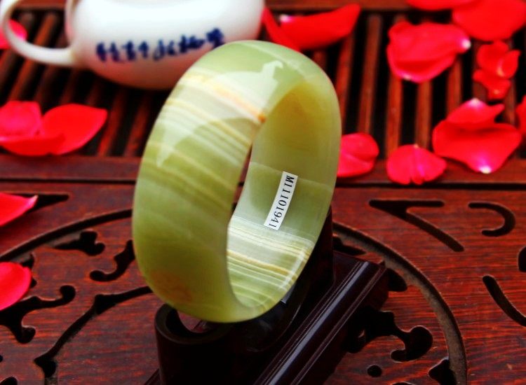 青云轩天然蓝田玉手镯加宽加厚缠丝玉手镯玉石玉器饰品玉镯子a165