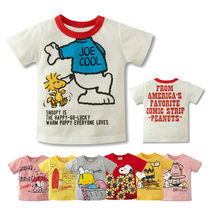 2021 New Summer Boys Japanese Girls Cartoon Snoopy Children Cotton Round Neck Short Sleeve T-Shirt Top