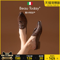 BeauToday2021 summer new Baotou lower heel slippers women shoes wear flat shoes coarse heel Muller shoes