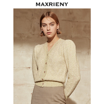 MAXRIENY2021 spring new vintage knitted jacket womens short style wind Joker slim slim design sense