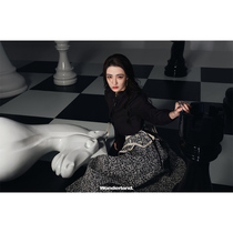 (Shopping mall same) MAXRIENY square collar wool shirt 2021 Winter new ladies retro lace shirt