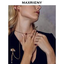 MAXRIENY2020 Shining heart series Devils eye brooch chain Womens light luxury suit shirt accessories corsage
