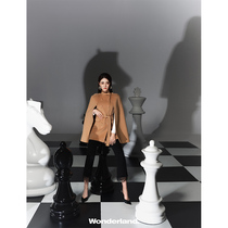(Shopping mall same) MAXRIENY khaki cloak coat women 2021 Winter New woolen coat loose
